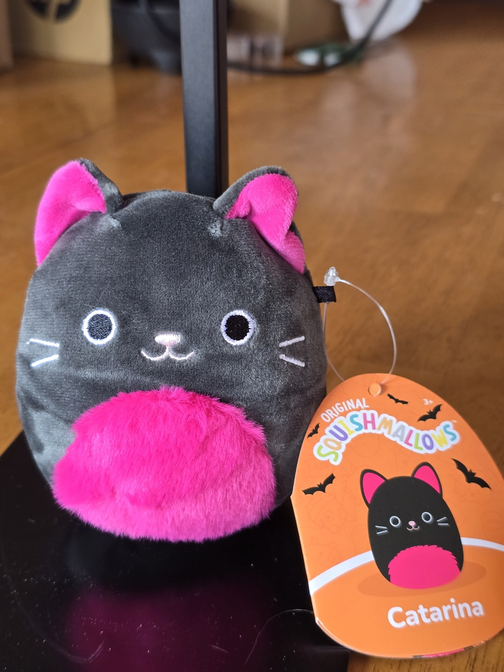 Squishmallows Gray & Hot Pink Catarina Cat Plush